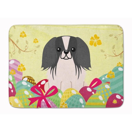 Carolines Treasures Easter Eggs Pekingnese Black & White Machine Washable Memory Foam Mat BB6105RUG